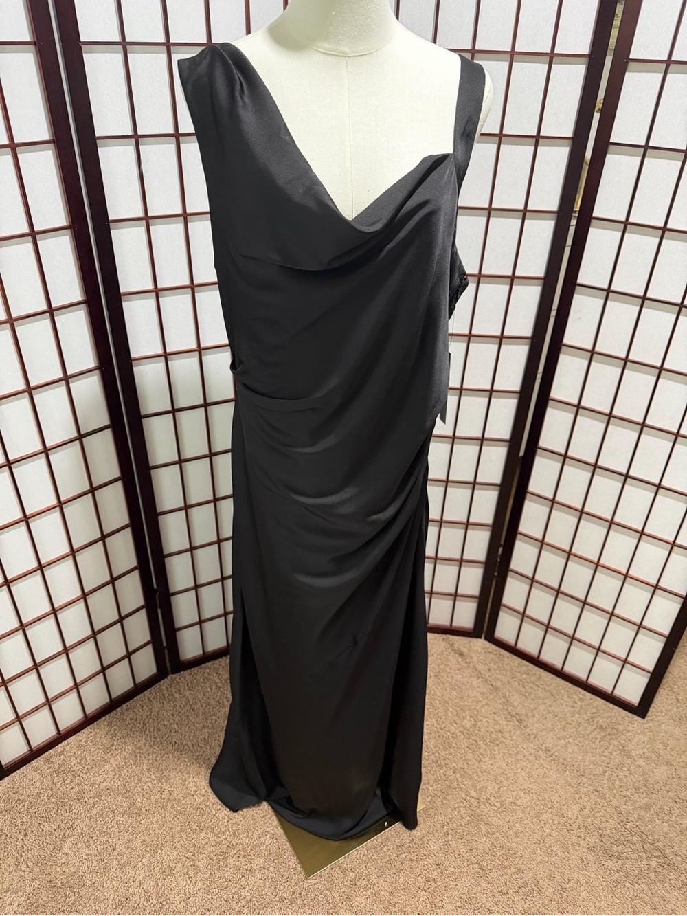 Maggy London Ailsa Black Charmeuse Gown Size 14 NWT Sold Out ML!